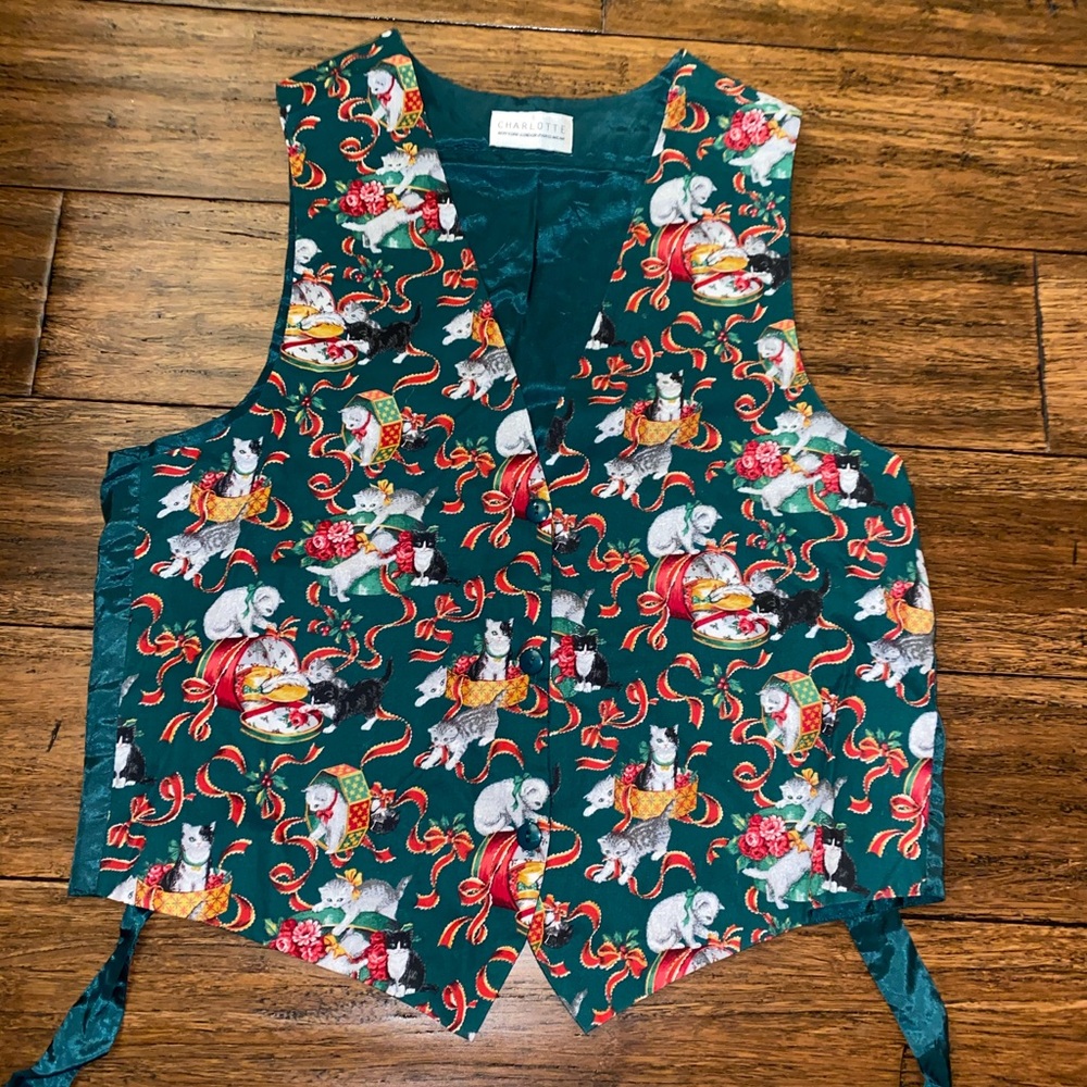 Cat Christmas vest